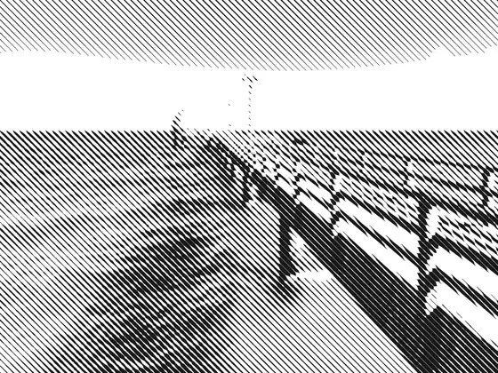 Linienzeichnung der Seebrücke Zingst