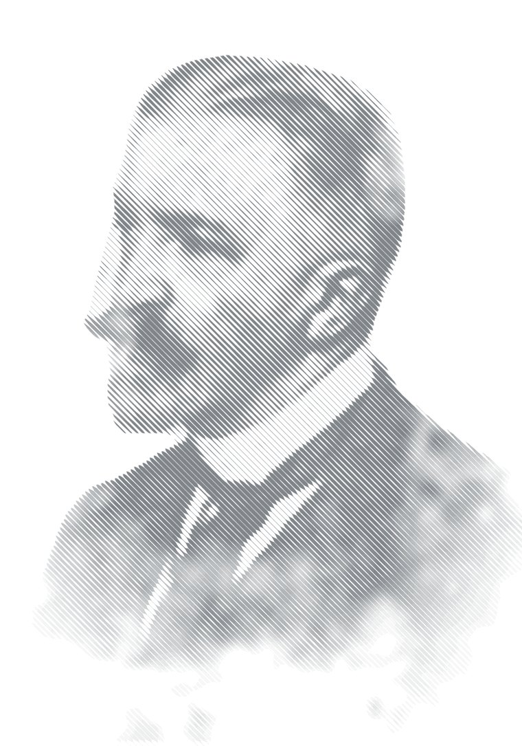 Gezeichnetes Porträt des Malers Paul Müller-Kaempff